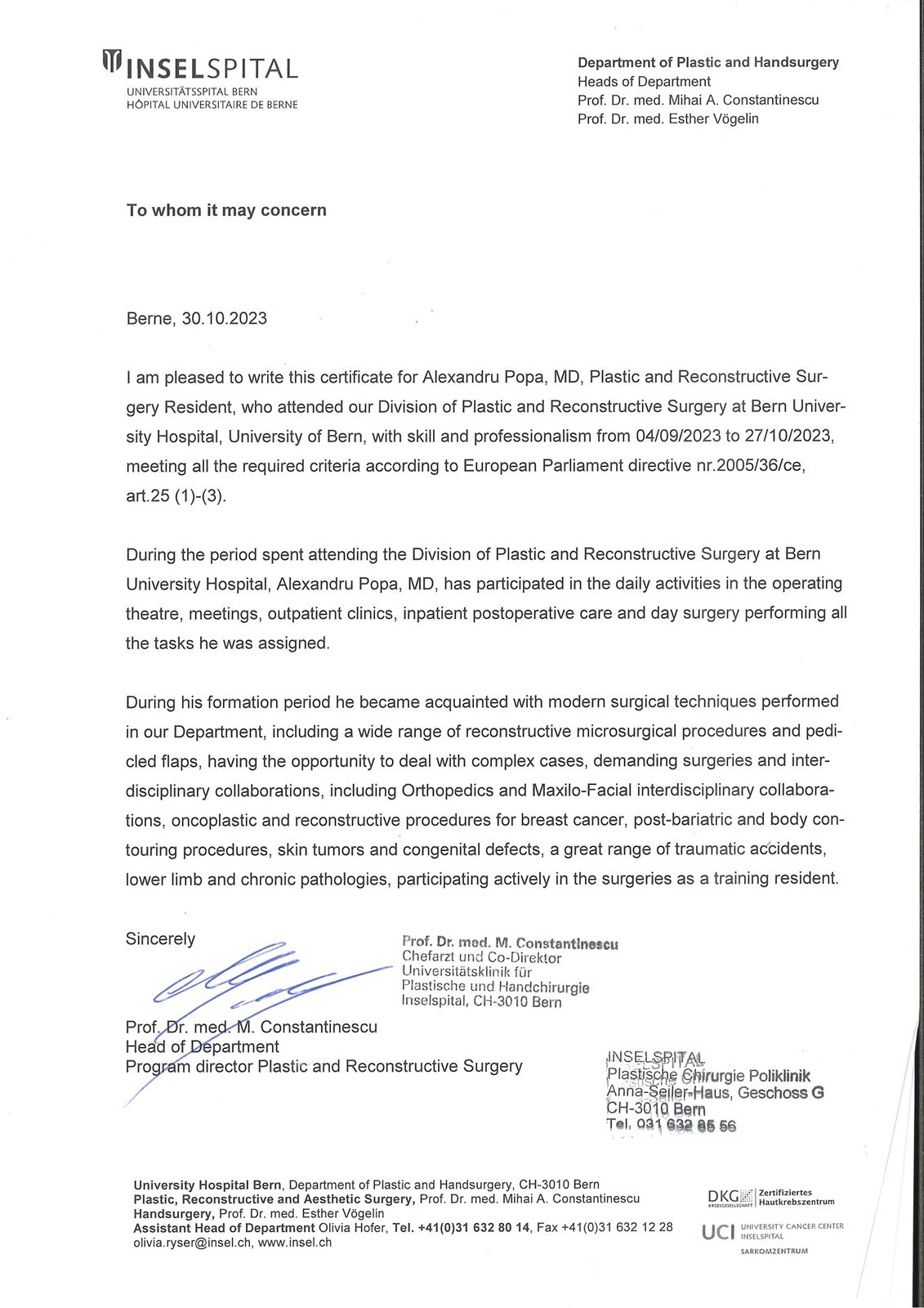 Formare Berna — Inselspital